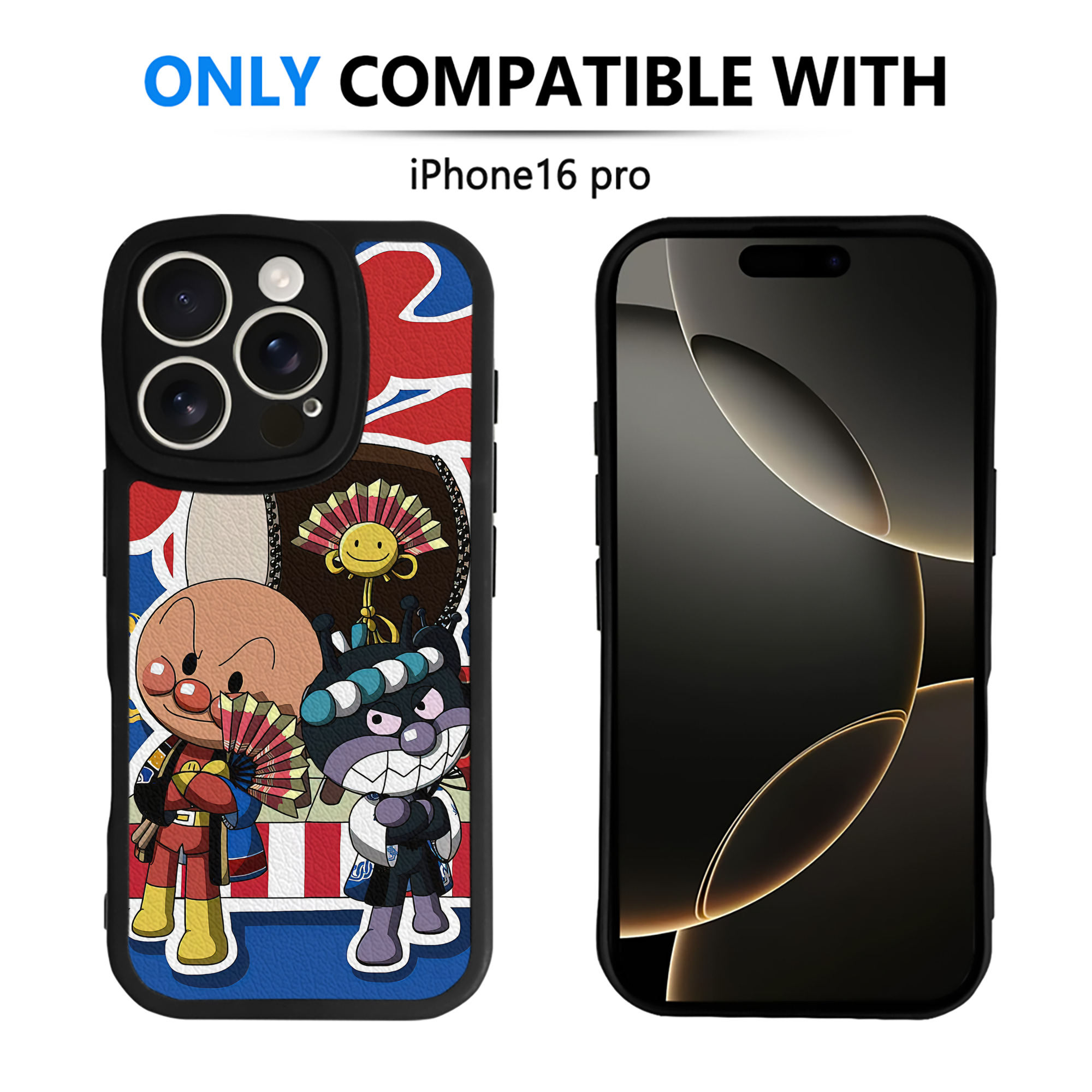 （画像用） アンパンマン Anpanman 【iPhone 16シリーズ対応】シリコンスマホケース（レザー調） 材質：シリコン